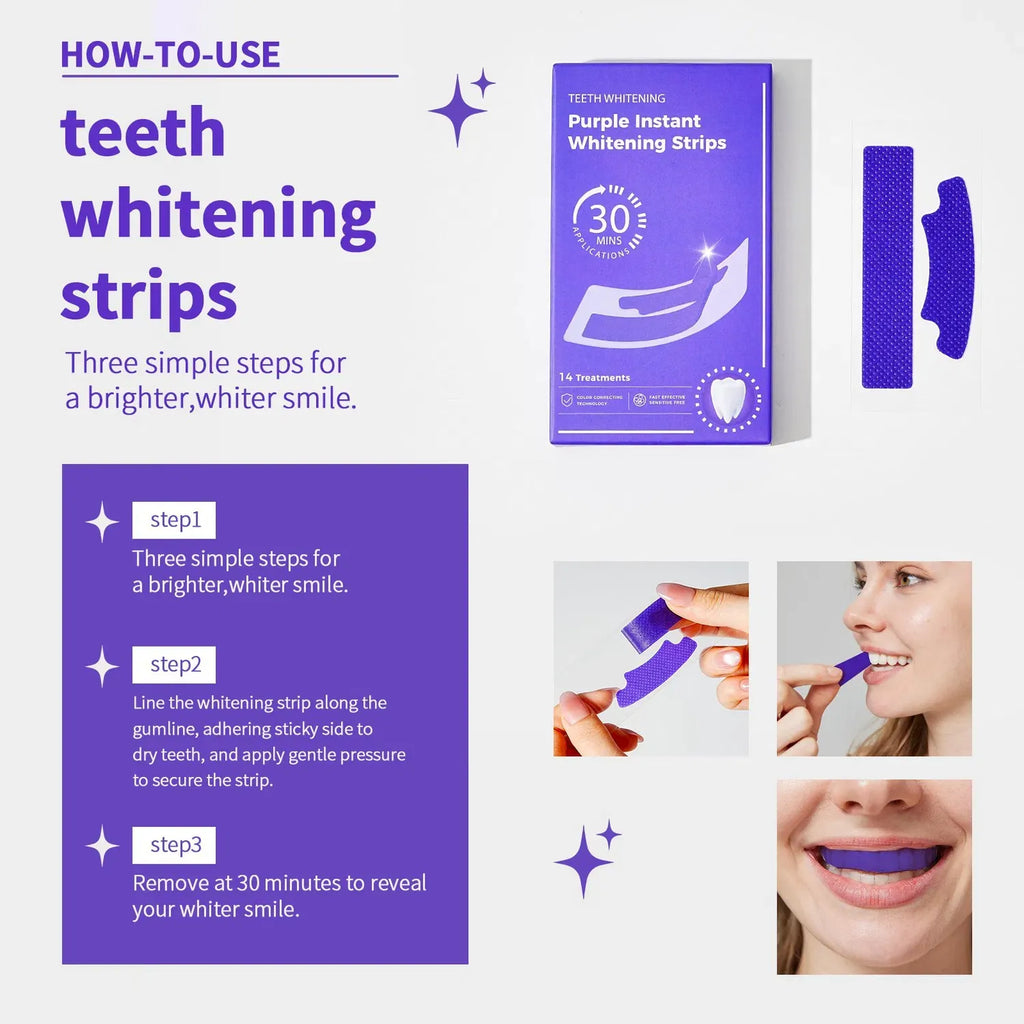 Purple Instant Teeth Whitening Strips