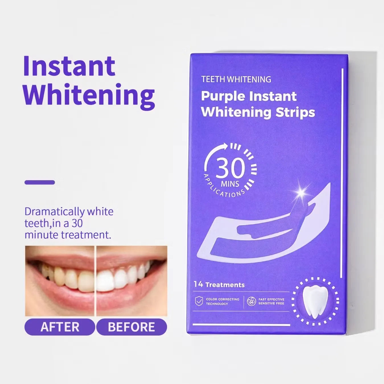 Purple Instant Teeth Whitening Strips