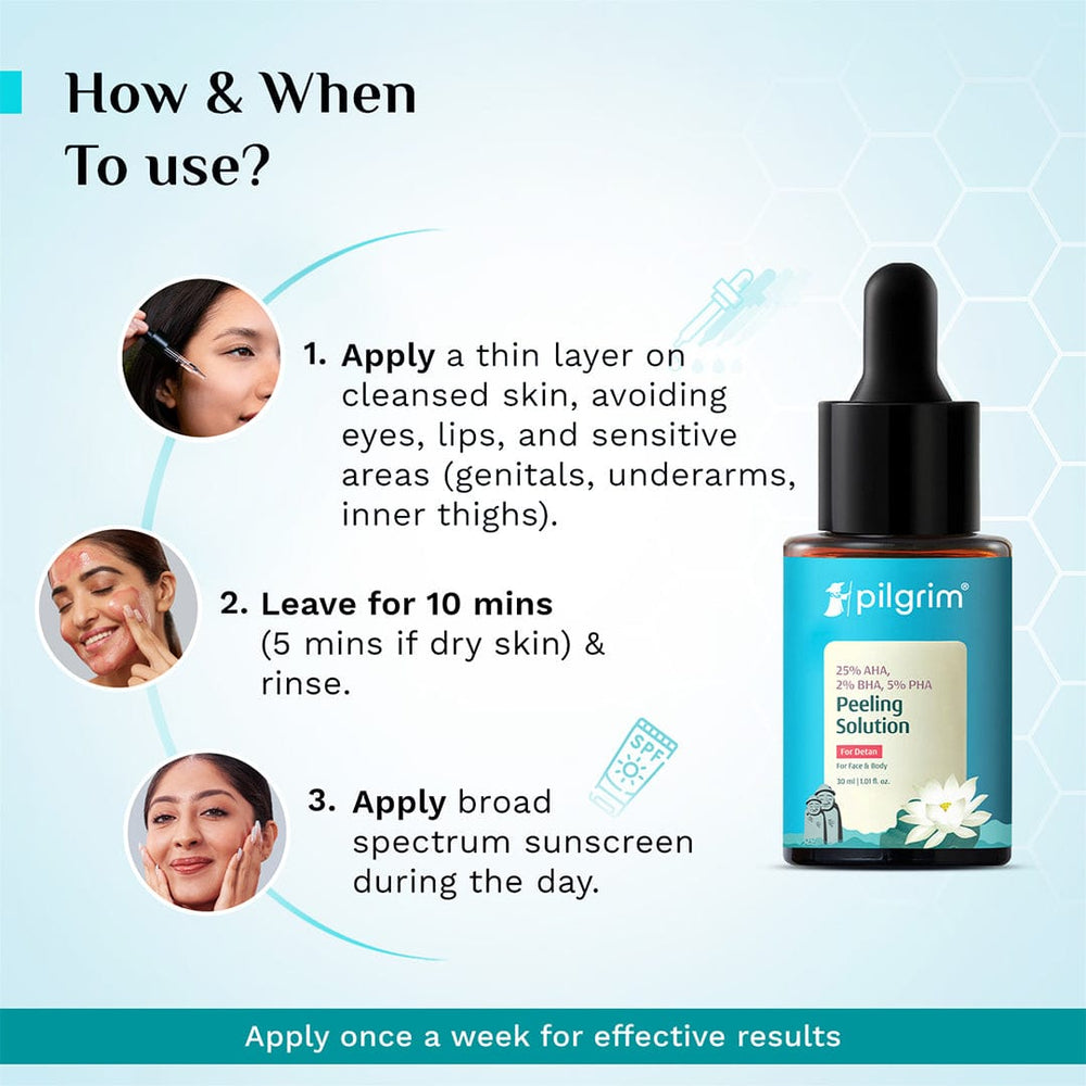 Pilgrim 25% AHA 2% BHA 5% PHA Peeling Solution Advanced Skin Exfoliating Serum